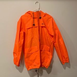 Columbia Blaze Orange PVC Fishing Rain Outdoor Jacket Size S